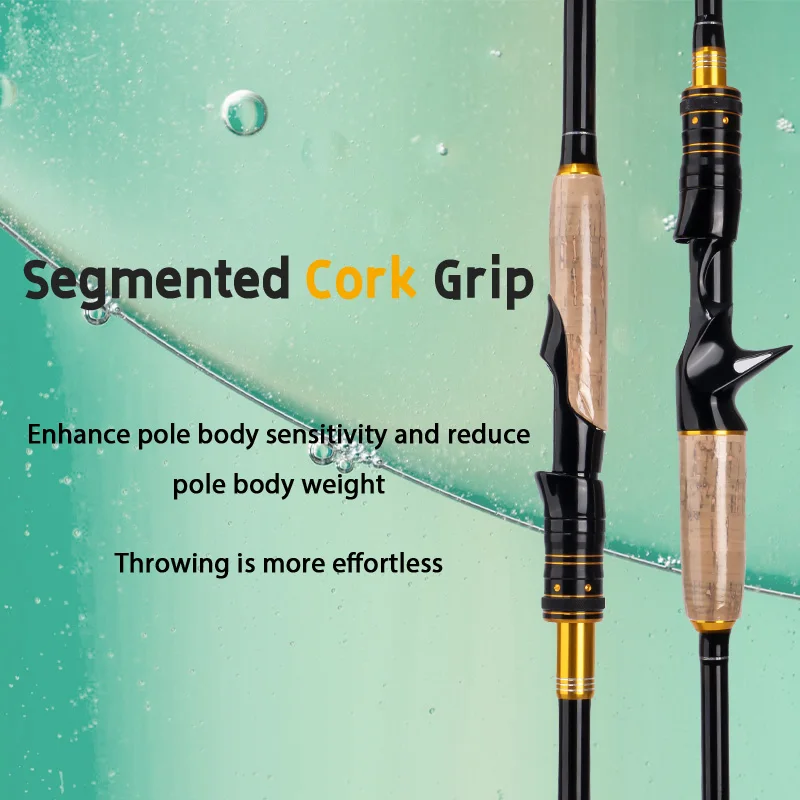 Fishing Rod Casting - DEUKIO トラベルセクショナルフィッシングロッド スピニングキャスティングロッド 1.8m/2.1m 4/5セクション コルクグリップ