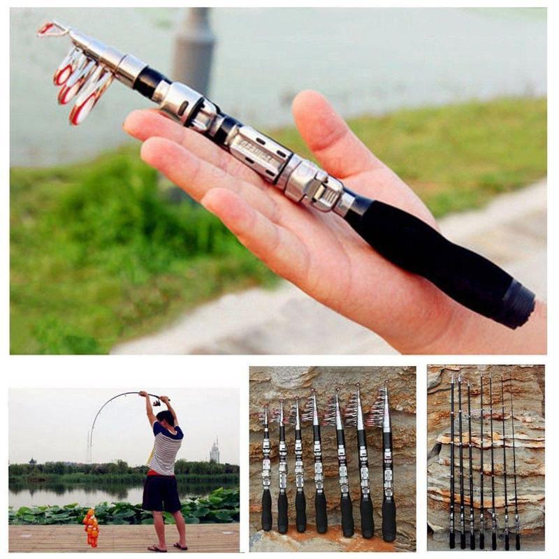 Fishing Rod Telescopic - 1 メートル調節可能な伸縮式釣り竿実用的な強化グラスファイバー釣り竿屋外ポータブル釣り竿