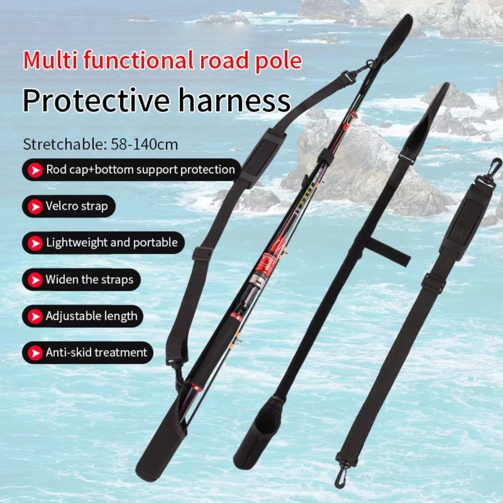 ポータブル釣竿収納袋調節可能な釣竿ショルダーベルト釣竿ベルト - Fishing Rod Travel のレビューと価格