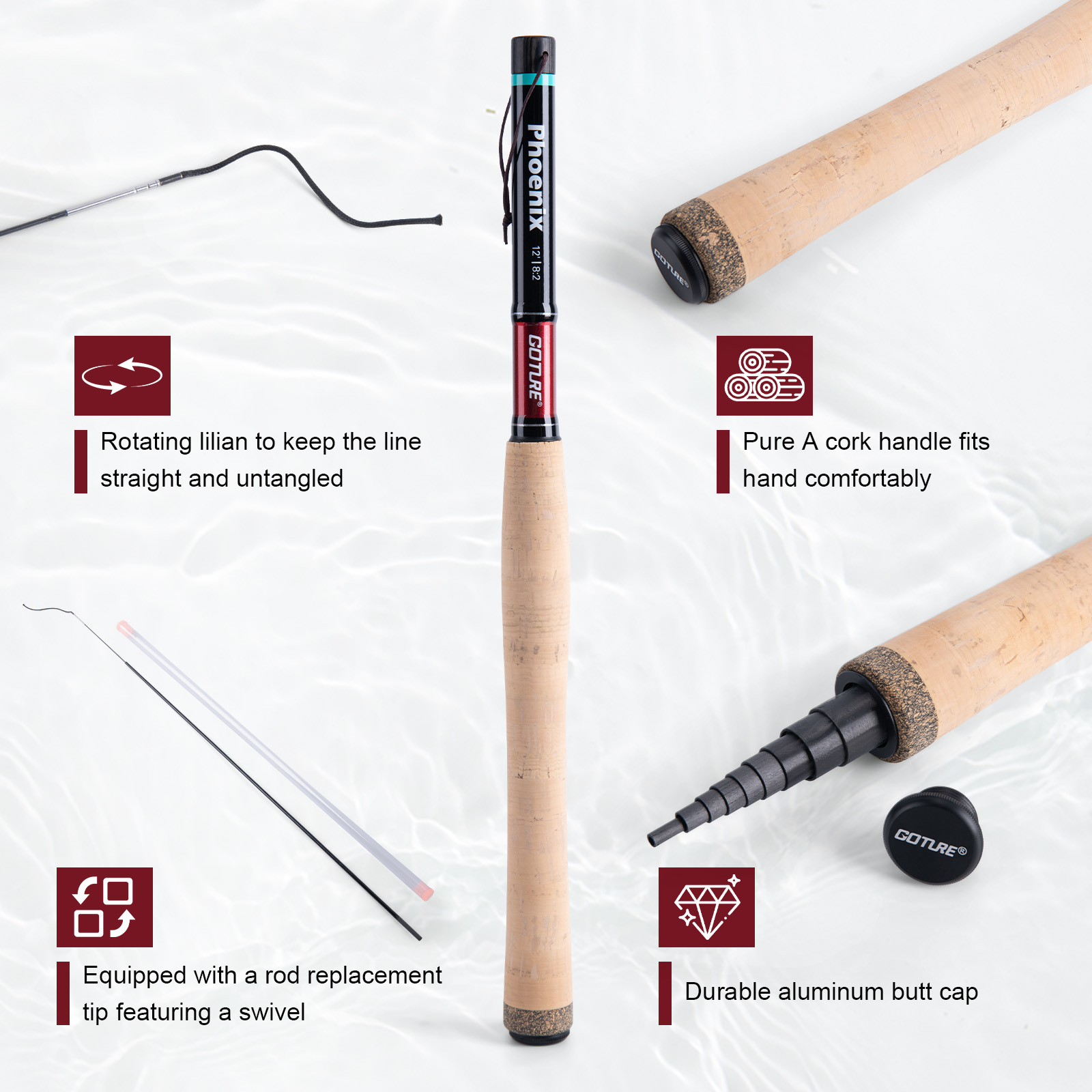 Goture 3.6m テンカラロッドセット、スペアチップセ - Fishing Rod Fly のレビューと価格