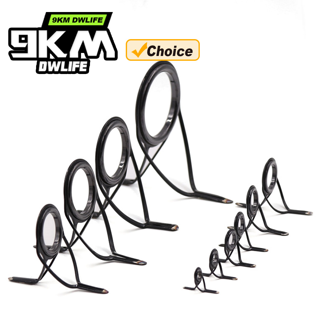 9KM OB カーブドロッドガイドキット 10個入り ダブル - Fishing Rod Building Kit のレビューと価格