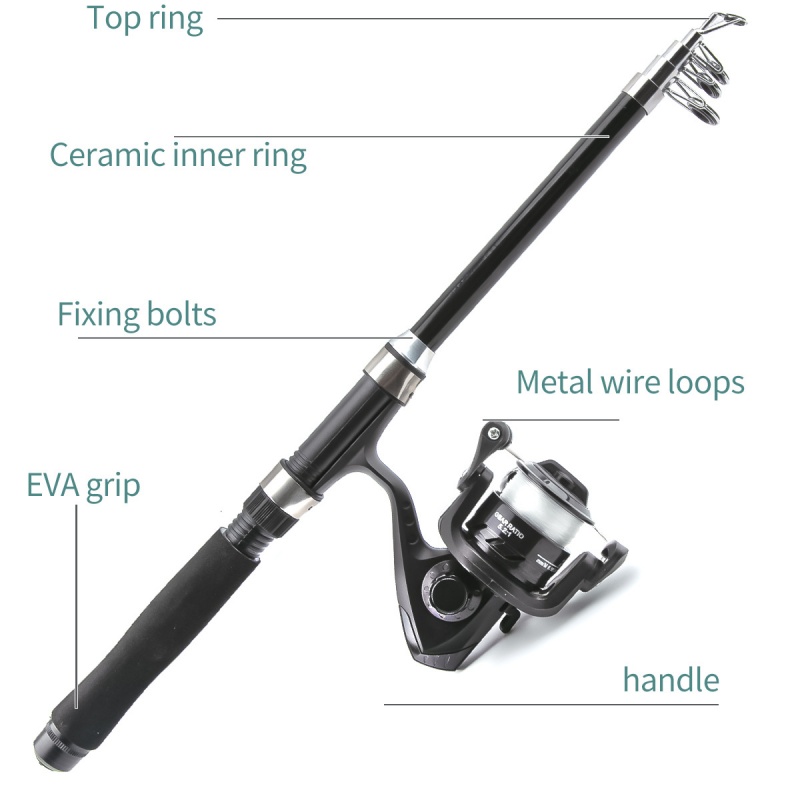 釣り竿とリールのコンビネーションキット、伸縮式キャスティング - Fishing Rod Casting のレビューと価格