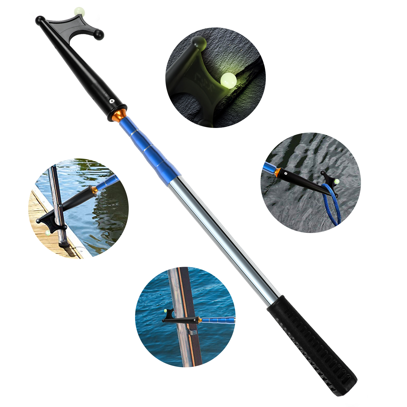 SANLIKE 格納式発光ボートフックステンレス鋼マリンプッ - Fishing Rod Boat のレビューと価格