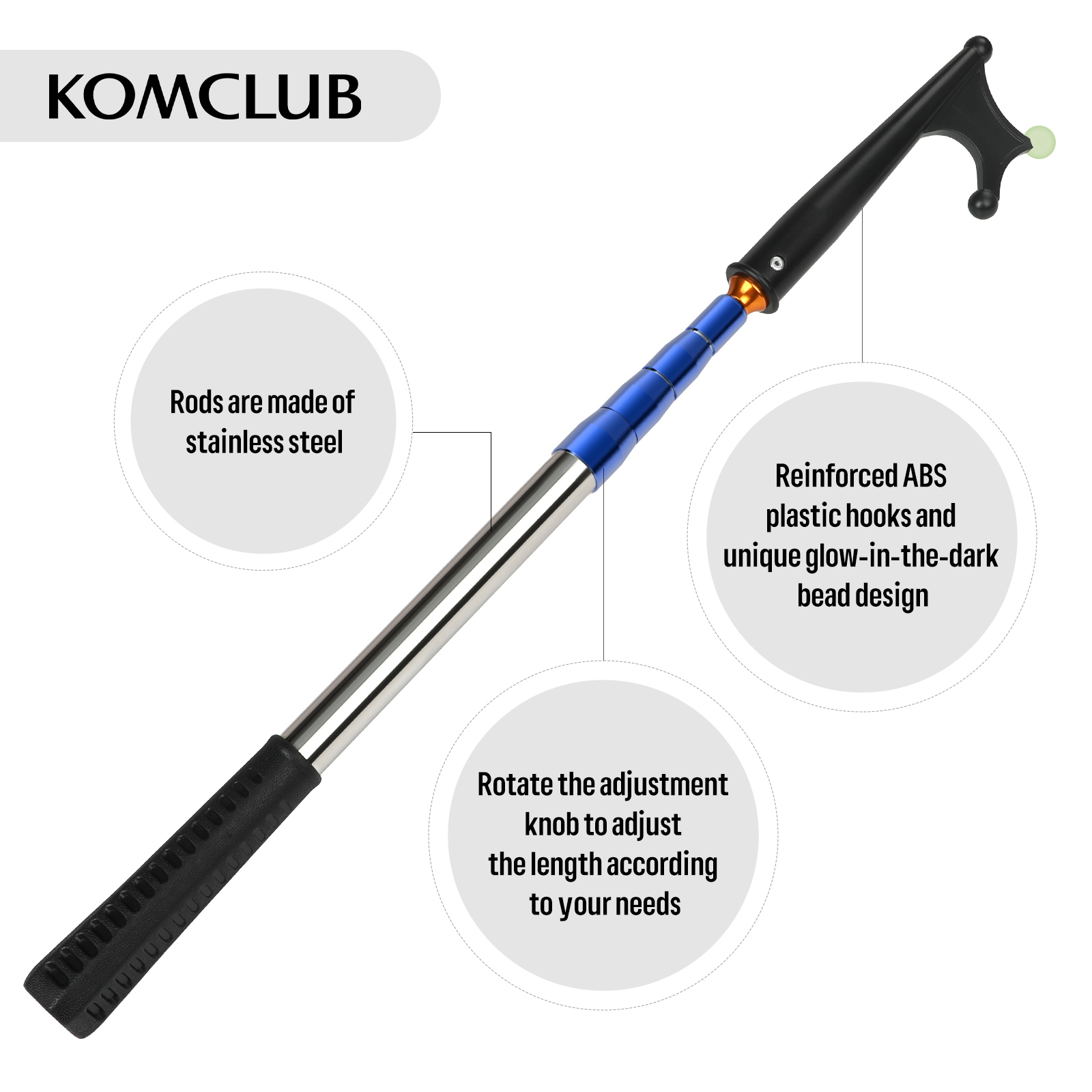SANLIKE 格納式発光ボートフックステンレス鋼マリンプッ - Fishing Rod Boat のレビューと価格