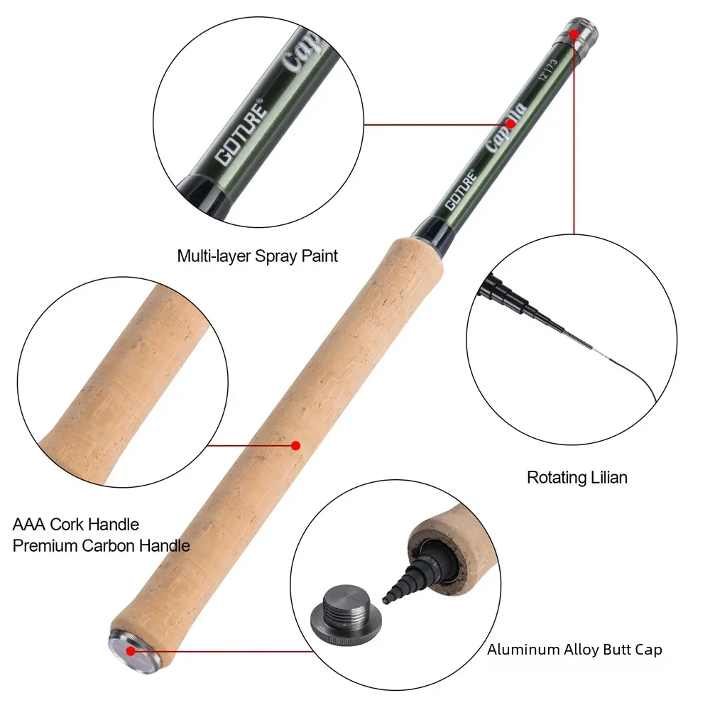 Goture 12FT クラシックテンカラフライフィッシング - Fishing Rod Fly のレビューと価格